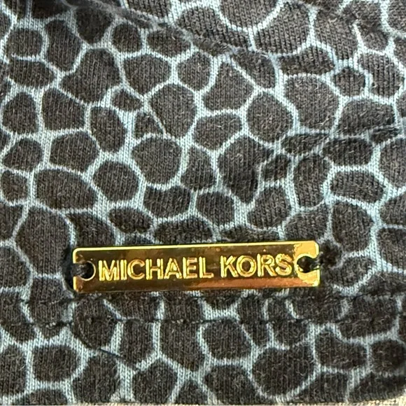 Michael Kors Blue Pebble Print Ruffle Sleeve Blouse Casual Boho Chic Top L - Picture 8 of 9